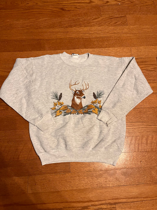 Vintage Embroidered White Tail Sz M